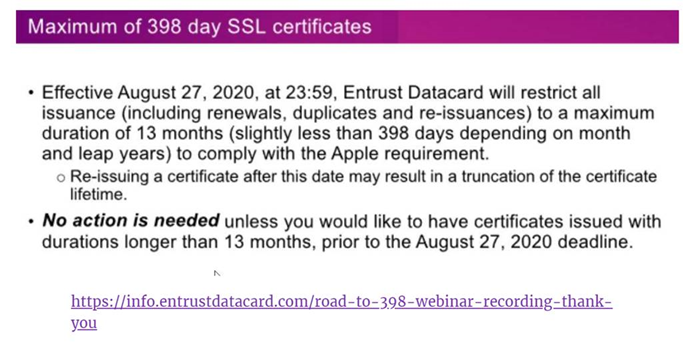 Entrust将不再签发超过13个月有效期的SSL证书