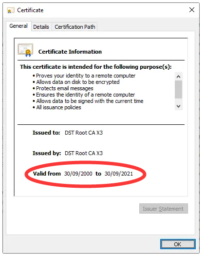 Let’s Encrypt根证书将过期，站长应于9月30日完成SSL证书更新 第2张