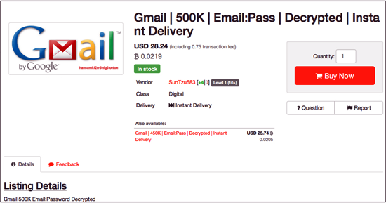 出售50万Gmail账号