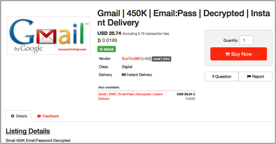 出售45万Gmail账号